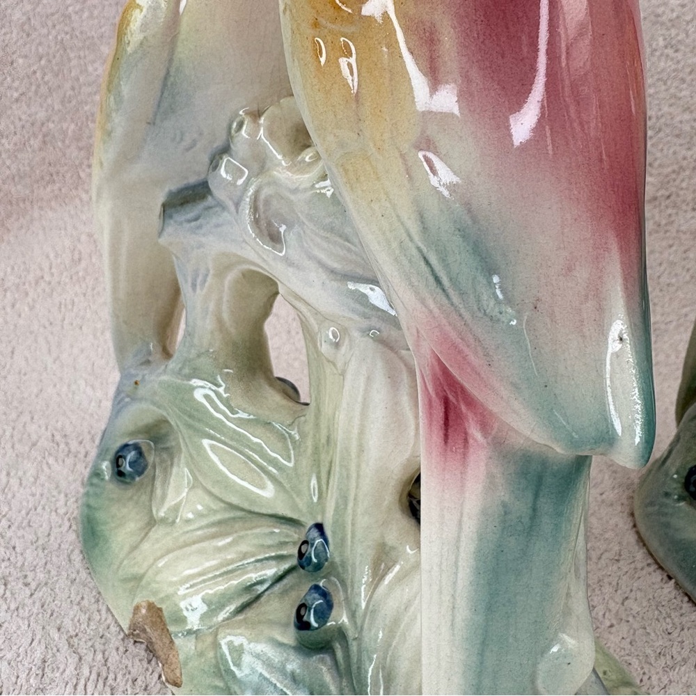 Vintage Spaulding China Co Parakeet Bird Figurine Set 1950s Lovebirds VTG Retro - Picture 14 of 14